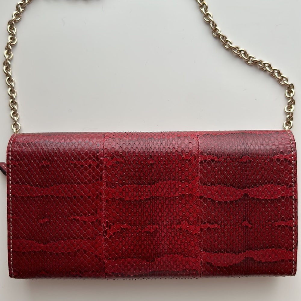 Authentic Gucci Python Leather Wallet On Chain - … - image 8